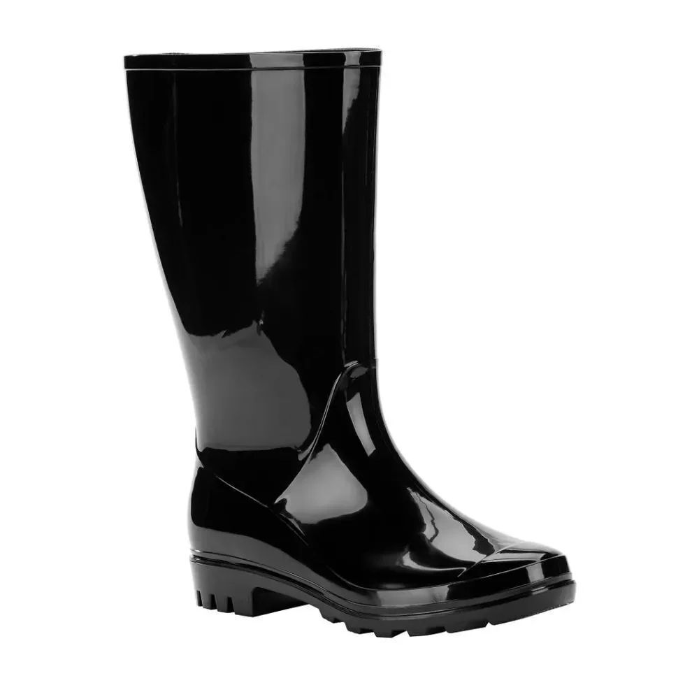 Time and Tru Women's 7 Wide & 8 Black Rain Boot - New